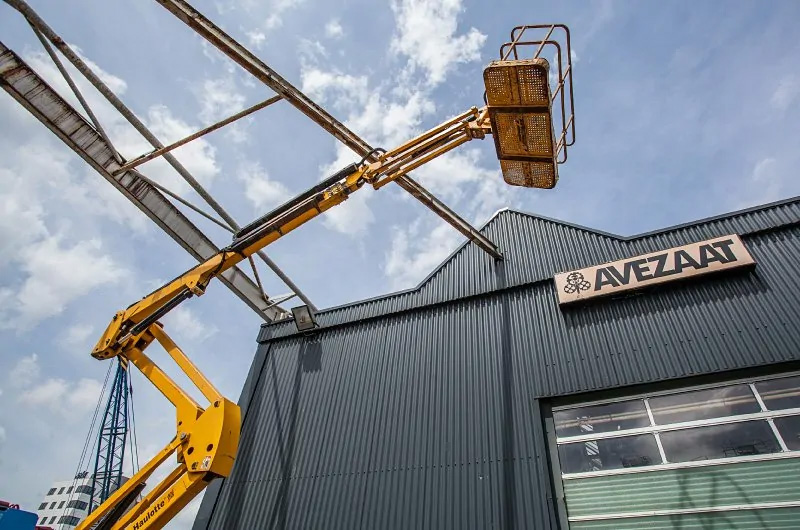 Aerial work platform in front of our depot